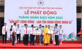 Ủng hộ tháng nhân đạo của hội chữ thập đỏ tỉnh phát động