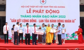 Ủng hộ tháng nhân đạo của hội chữ thập đỏ tỉnh phát động