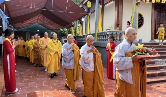 Chứng minh lễ cắt băng Khánh thành chùa Mậu công xã Quang Trung huyện tứ kỳ tỉnh Hải dương